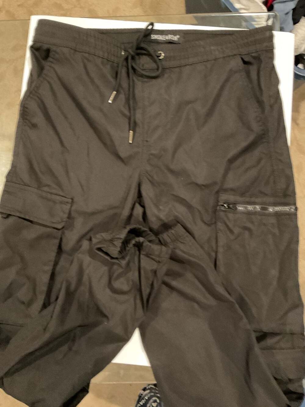 Smoke Rise Men's Black Cargo Jogger Pants